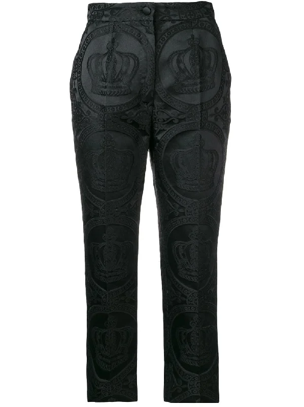 logo print cropped trousers Trousers sophisticated sleek