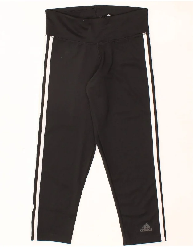 ADIDAS Womens Climalite Capri Tracksuit Trousers UK 4/6 XS  Black Trousers Wedding White