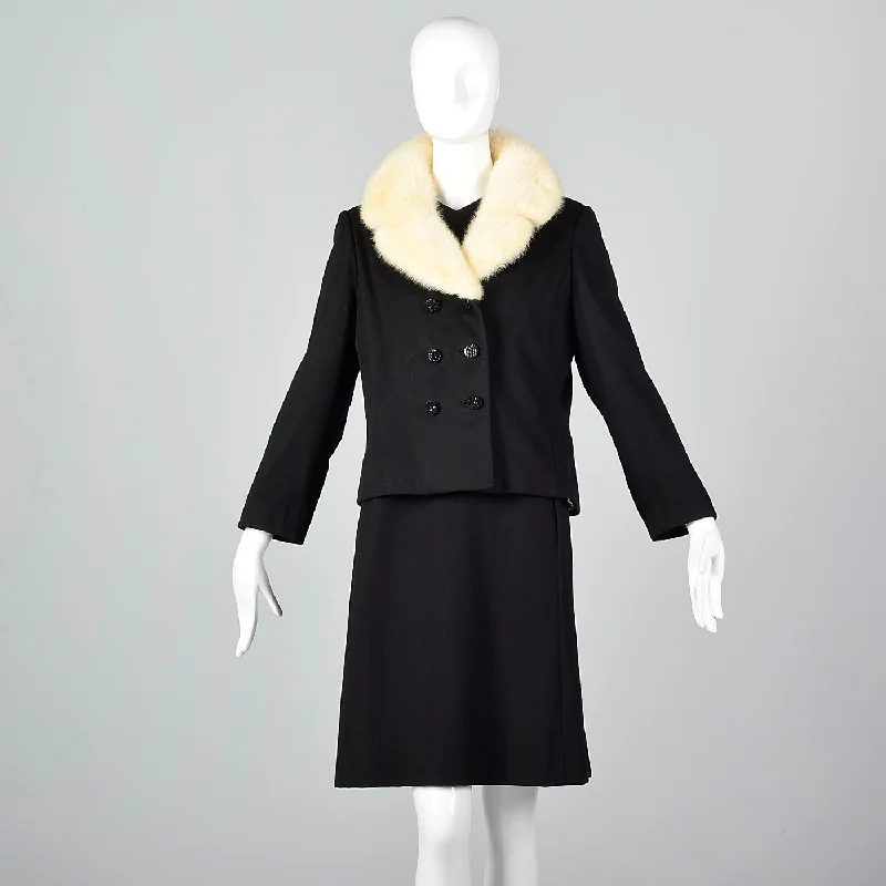 1960s Wool Shift Dress with Mink Fur Lapel Jacket Faux Fur Jacket Real Fur Jacket Shearling Jacket 1960s Wool Shift Dress with Mink Fur Lapel Jacket Faux Fur Jacket Real Fur Jacket Shearling Jacket