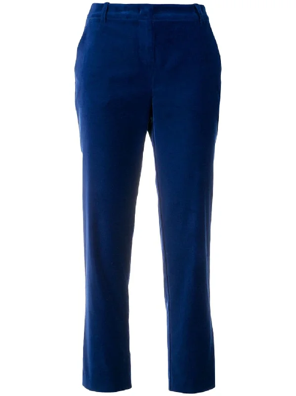 velvet cropped trousers Trousers High Rise Slim Fit