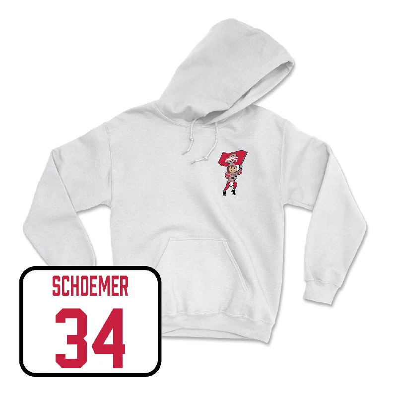 Women's Lacrosse White Brutus Hoodie - Audrey Schoemer Hoodie with Side Slits Relaxed Casual