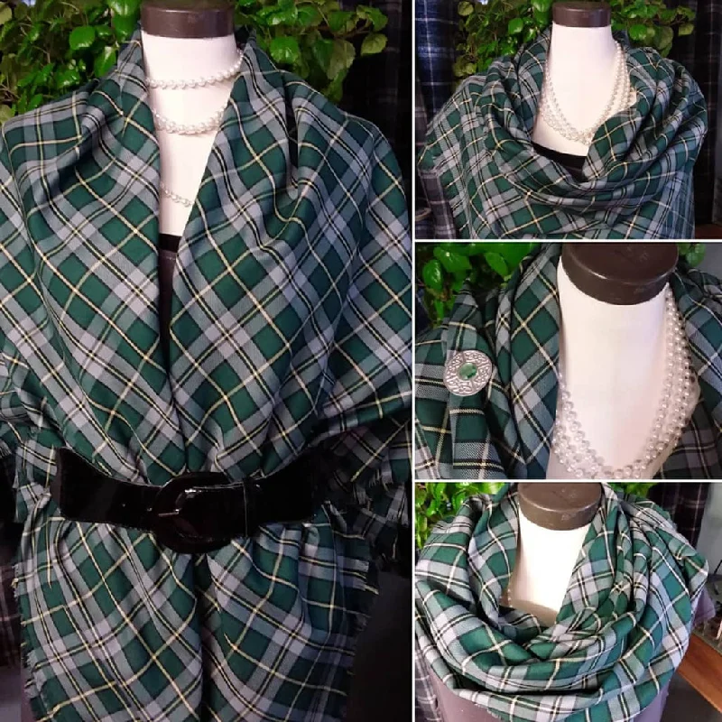 Half Shawl~100% Wool Canadian Tartans Stylish Cashmere Shawl Cape