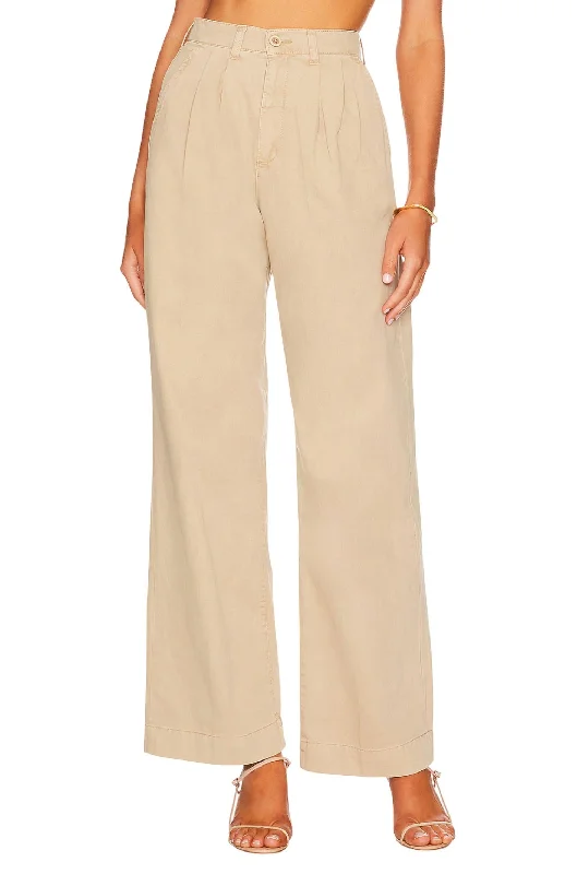 Ellery High Rise Wide Leg Trouser In Sesame Trousers Seasonal Trendy