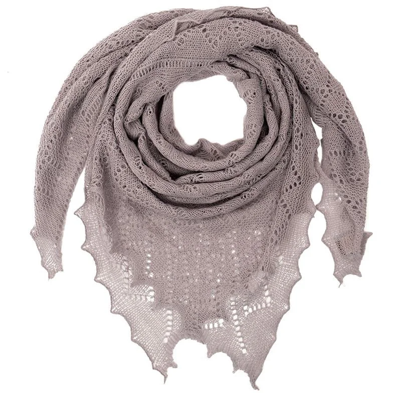 G.H.Hurt & Son Classic Shetland Style Merino Wool Shawl - Grey Elegant Velvet Shawl Cape