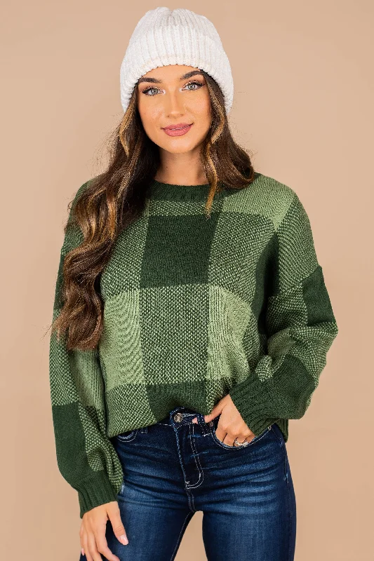This Is The Move Deep Green Plaid Sweater Long Sweater Short Sweater Cropped Sweater This Is The Move Deep Green Plaid Sweater Long Sweater Short Sweater Cropped Sweater