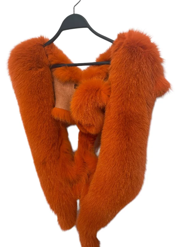 if six was nine/OS/Fur/ORN/Fox Shawl Wrap Fashionable Shawl with Tassels