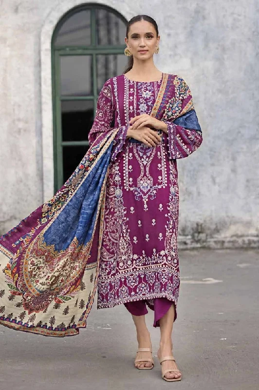 Gul Ahmed 3PC Embroidered Khaddar Unstitched Suit with Digital Twill Zari Shawl AP-32013 Trendy Boho Style Shawl