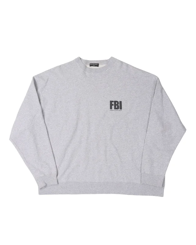 FBI Crewneck Sweatshirt Hoodie with Applique Textured Unique