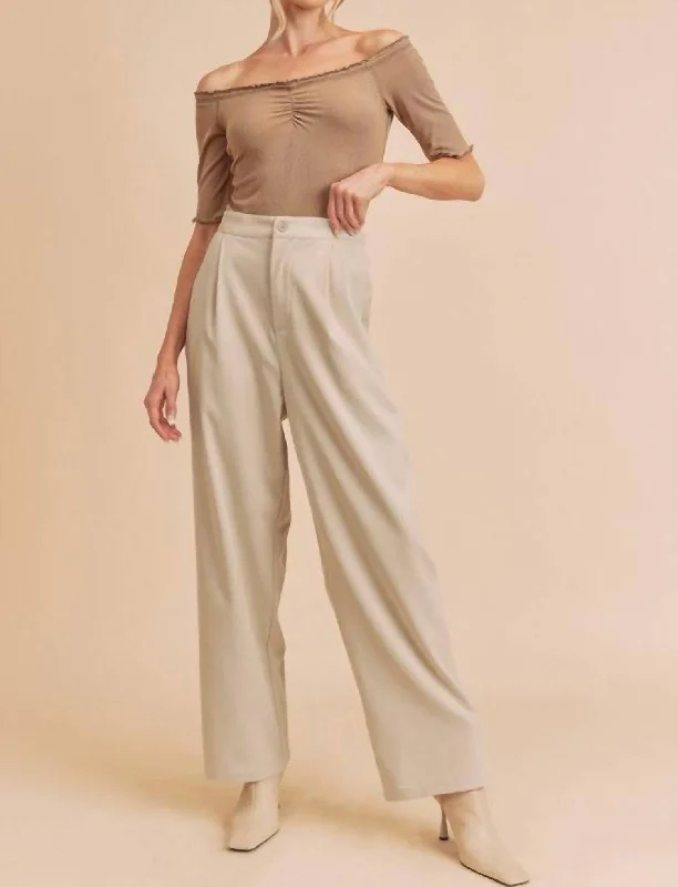 Wide Leg Trousers In Oat Trousers Bootcut Casual