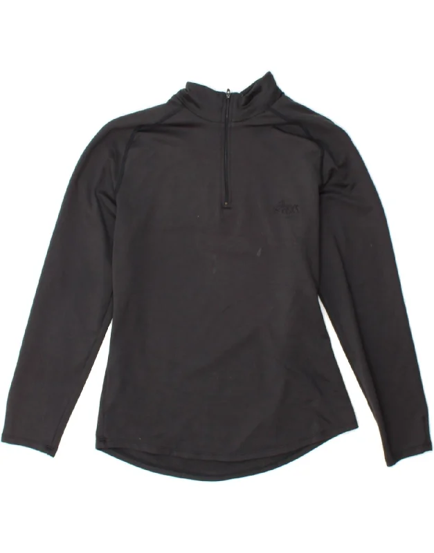 ASICS Womens Zip Neck Pullover Tracksuit Top UK 14 Large Black Polyester Jewel Neck Pullover ASICS Womens Zip Neck Pullover Tracksuit Top UK 14 Large Black Polyester Jewel Neck Pullover