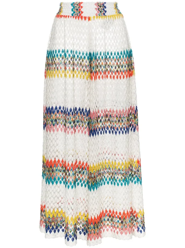multicolour striped wide trousers Trousers Satin Smooth