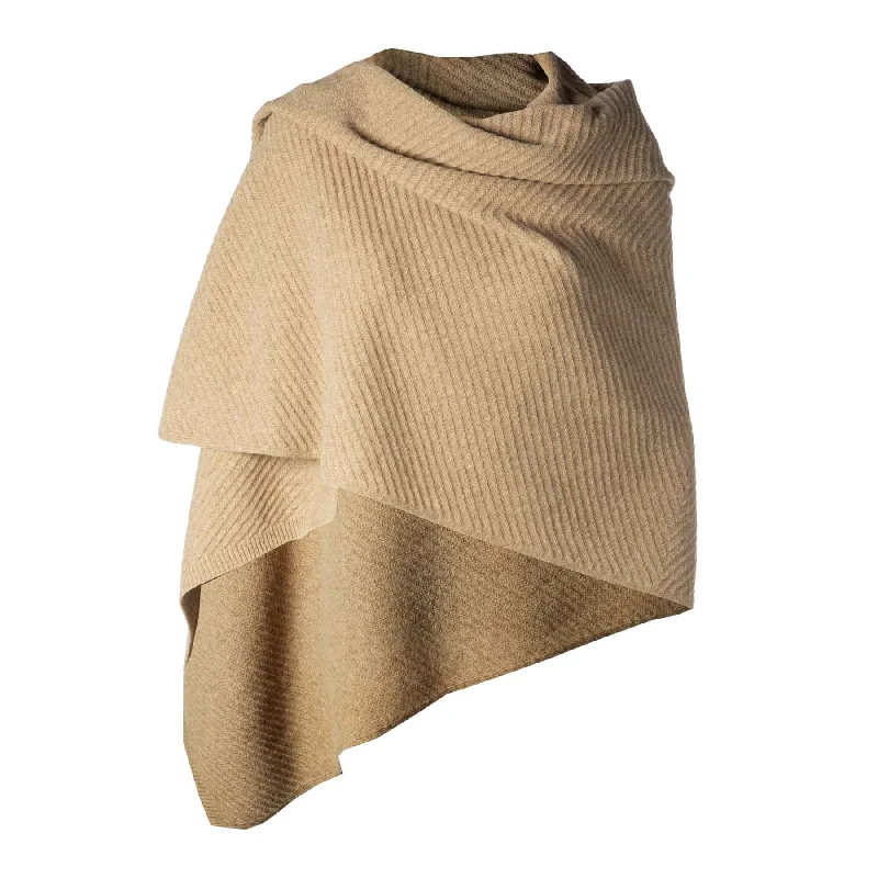 Lambswool Shawl- Camel Warm Cashmere Shawl Cape