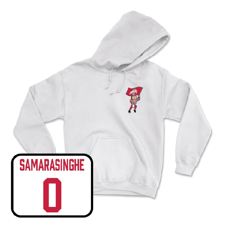 Women's Lacrosse White Brutus Hoodie  - Camille Samarasinghe Hoodie with Magnetic Closure Innovative Modern