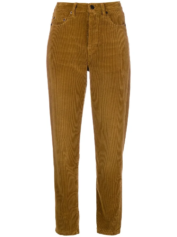 high-waisted cord trousers High Waist Slim Fit Ankle Length