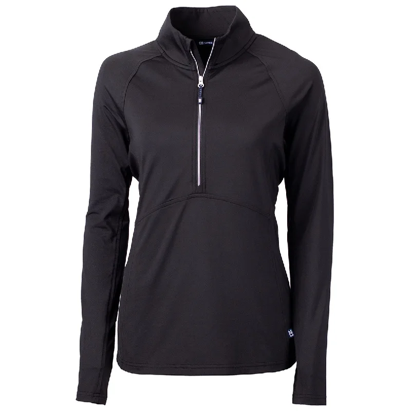 Cutter & Buck Women's Black Adapt Eco Knit Recycled Half Zip Pullover Thin Wool Pullover Cutter & Buck Women's Black Adapt Eco Knit Recycled Half Zip Pullover Thin Wool Pullover