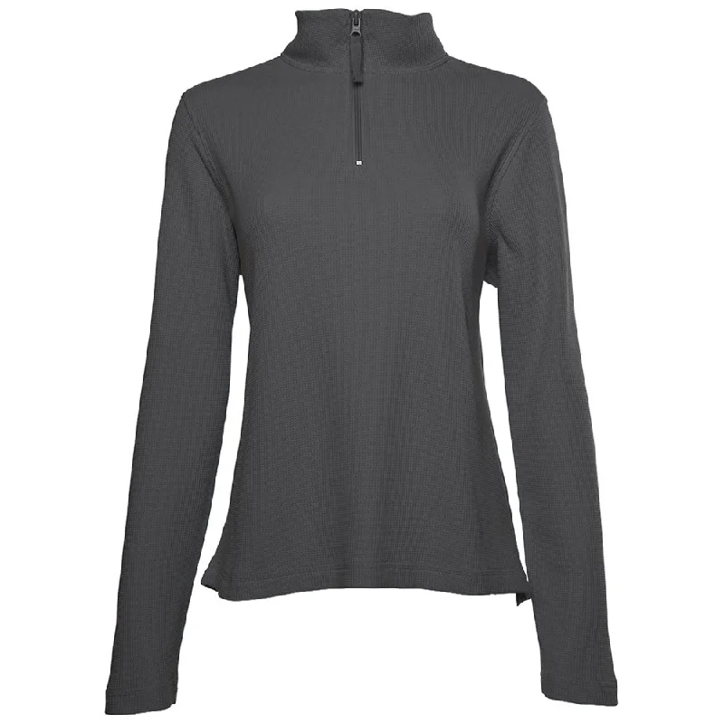 Charles River Women's Charcoal Waffle Quarter Zip Pullover Asymmetrical Neck Pullover Charles River Women's Charcoal Waffle Quarter Zip Pullover Asymmetrical Neck Pullover