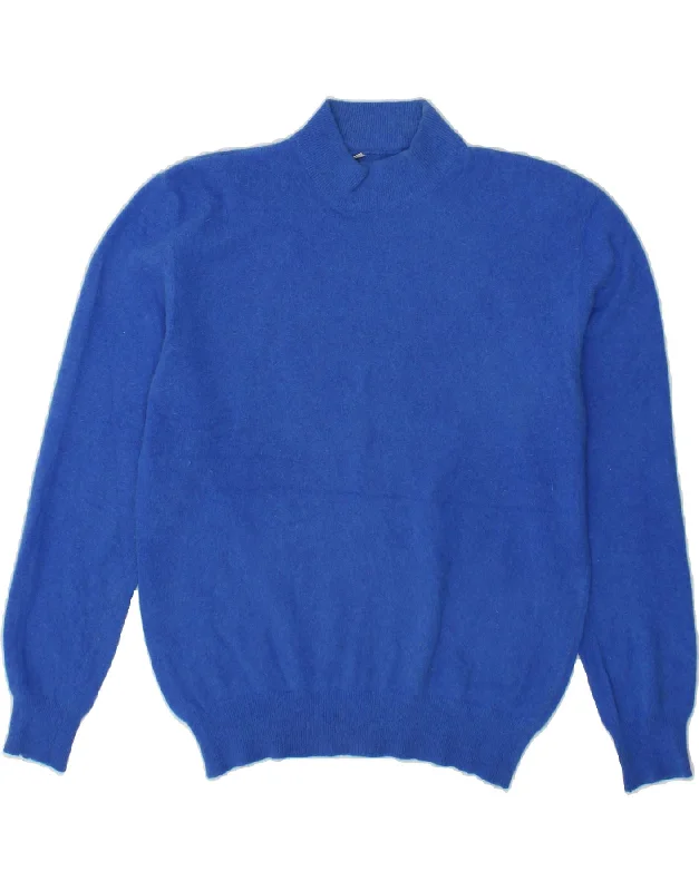 VINTAGE Womens Turtle Neck Jumper Sweater UK 16 Large Blue Angora Seamless Knitted Crochet VINTAGE Womens Turtle Neck Jumper Sweater UK 16 Large Blue Angora Seamless Knitted Crochet