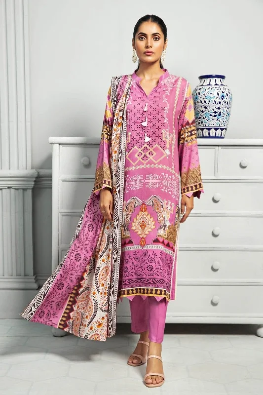 Gul Ahmed 3PC Stitched Linen Digital Printed Shawl Suit WNS-12091 Fashionable Pashmina Shawl