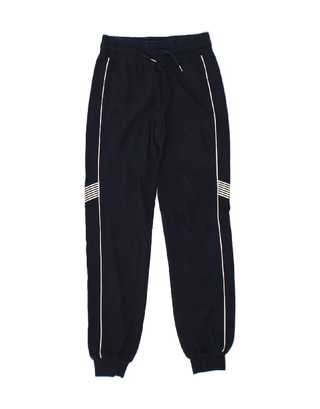 EMPORIO ARMANI Womens Tracksuit Trousers Joggers UK 2 2XS  Navy Blue Trousers Fall Fleece