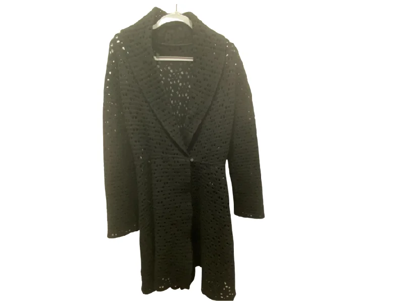 Alaia Black Felted Wool Shawl Collar Coat Comfortable Pashmina Shawl