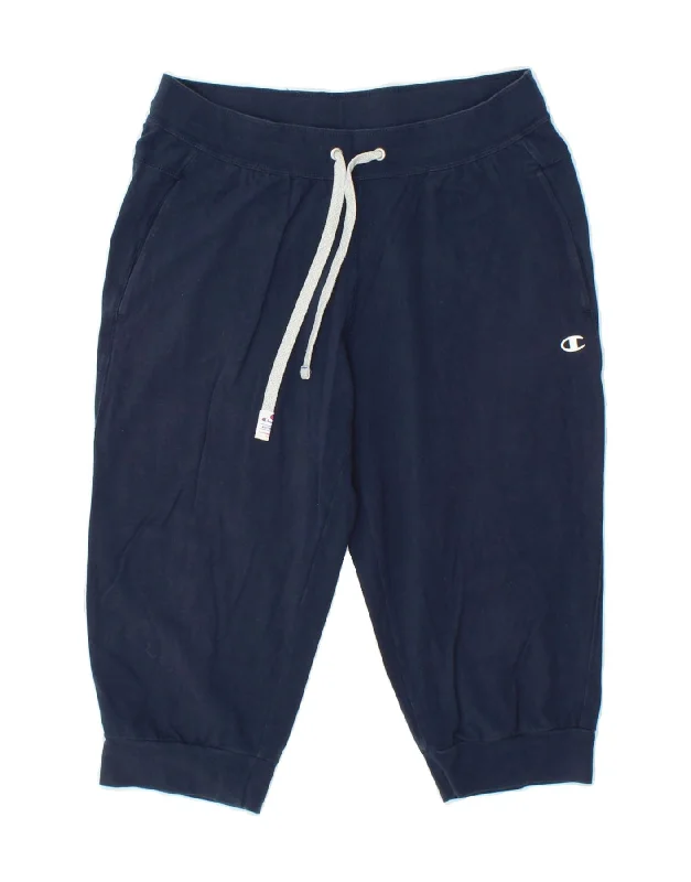 CHAMPION Womens Capri Tracksuit Trousers Joggers UK 10 Small Navy Blue Trousers Essential Wardrobe CHAMPION Womens Capri Tracksuit Trousers Joggers UK 10 Small Navy Blue Trousers Essential Wardrobe