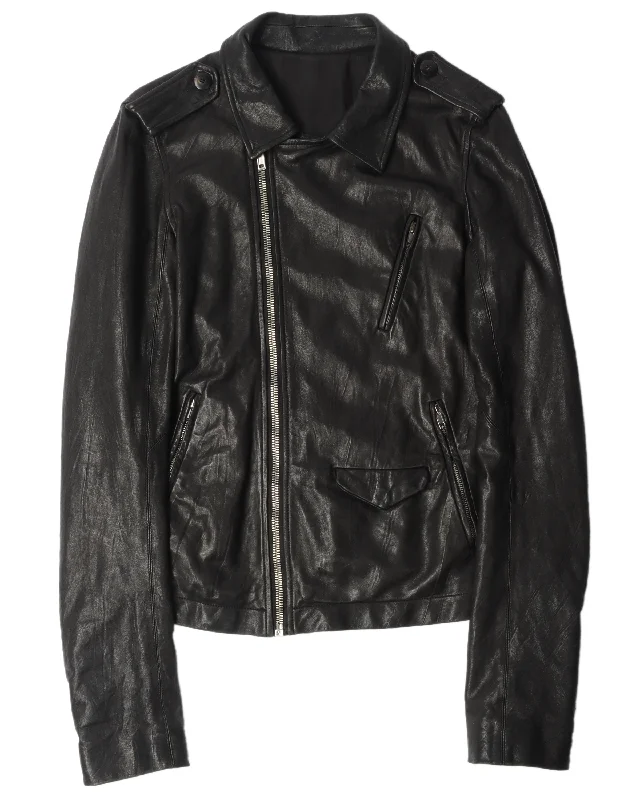 FW09 "CRUST" Hammered Lamb Leather Stooges Jacket Zippered Jacket Buttoned Jacket Snapped Jacket FW09 "CRUST" Hammered Lamb Leather Stooges Jacket Zippered Jacket Buttoned Jacket Snapped Jacket