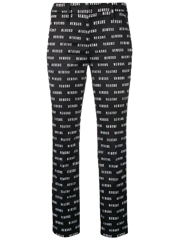 logo print tailored trousers Trousers Travel Practical