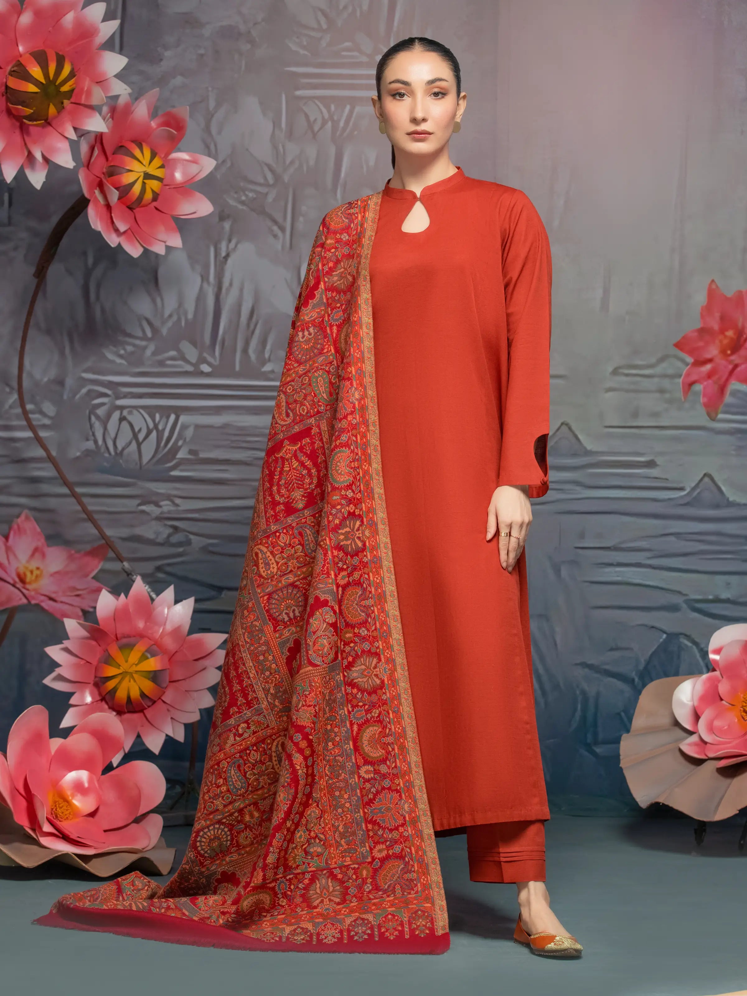 Pashmina Jacquard Zari Shawl - EWMS5-013 Fashionable Wool Blend Shawl