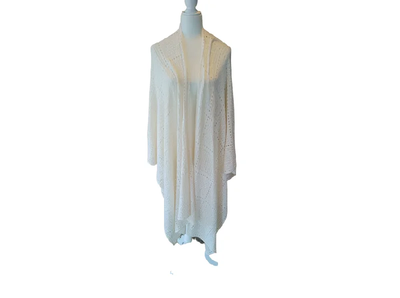 Chloe Cloudy White Knit Shawl Classic Wool Shawl Wrap