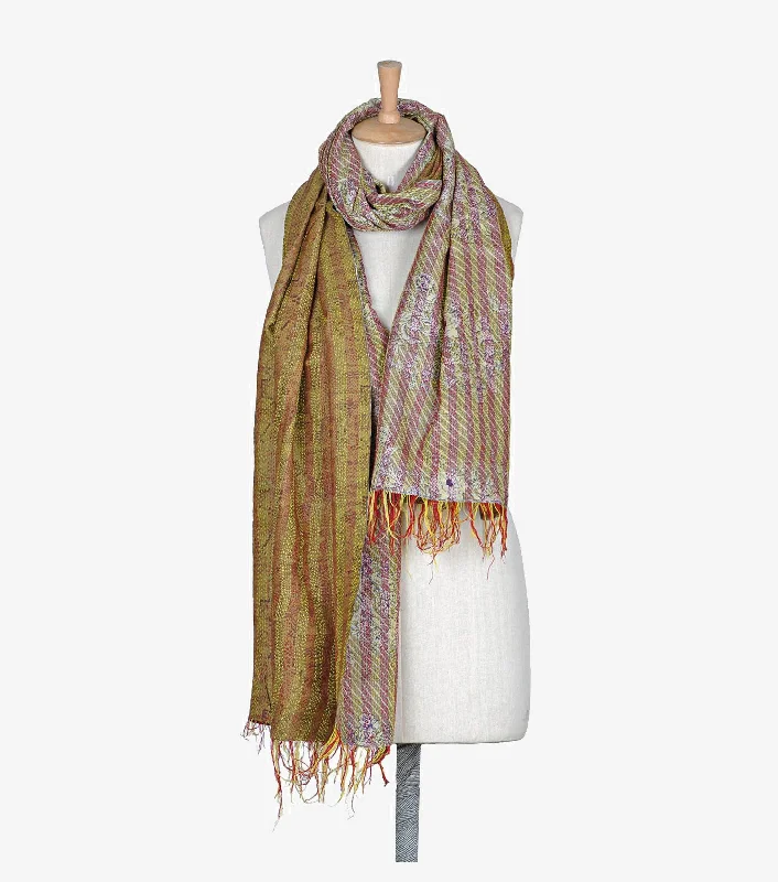 Silk Kantha Shawl Chic Chunky Knit Shawl