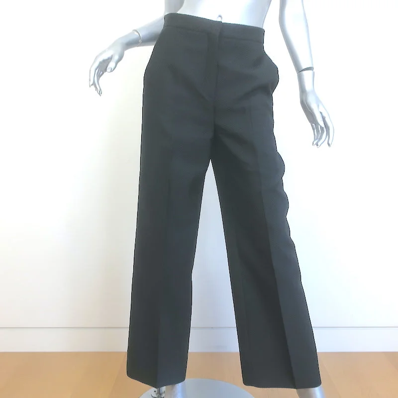 Christian Dior Wide Leg Trousers Black Textured Suiting Size US 4 Trousers Denim Blue