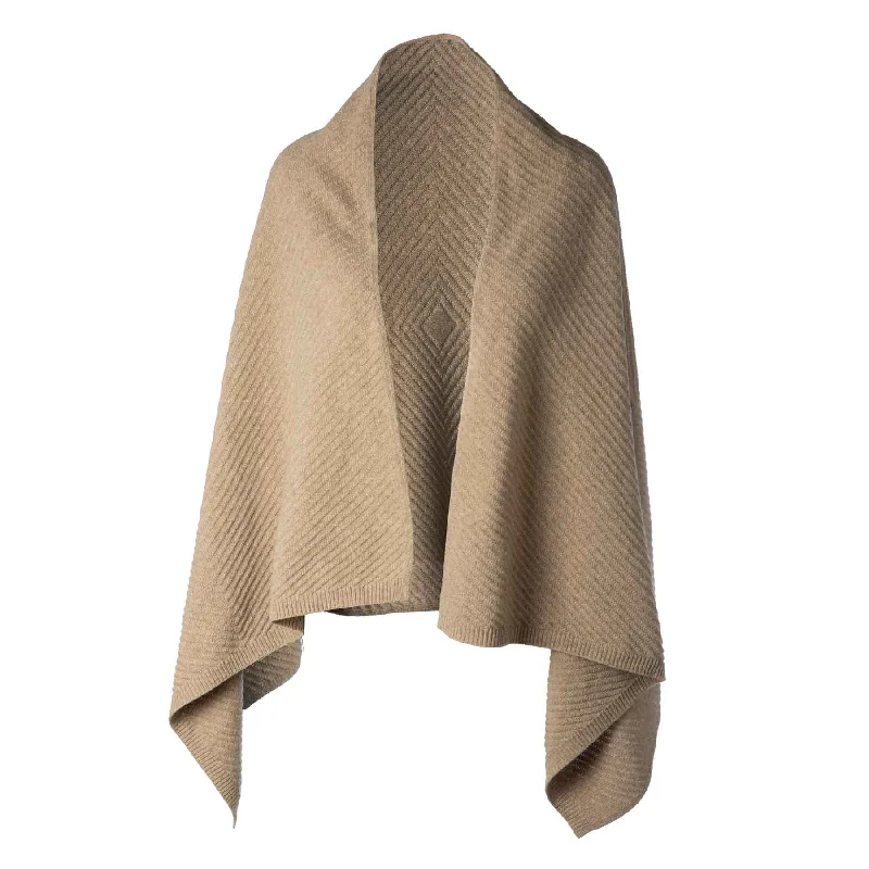 Lambswool Shawl- Brown Soft Cotton Shawl Cape