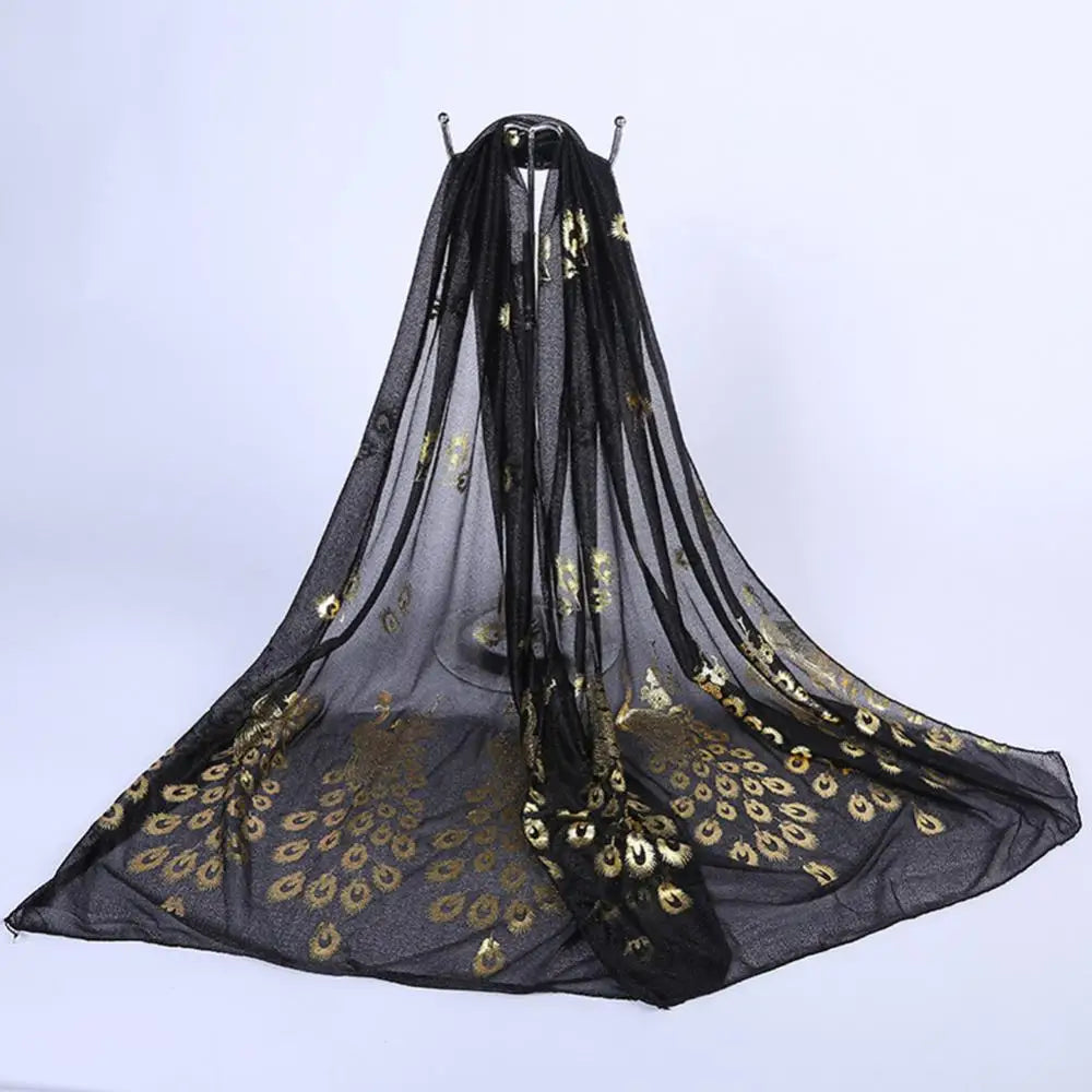 Women Peacock Scarf Long Soft Spring Autumn Wrap Twelve Colors Beach Shawl Warm Wool Shawl Cape