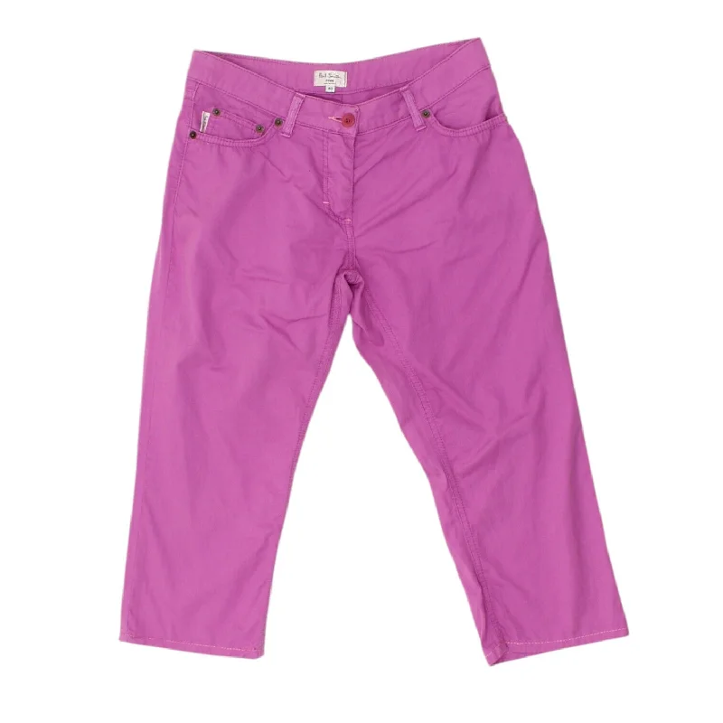 Paul Smith Womens Pink 3/4 Length Capri Trousers | Vintage Cropped Designer Trousers Cargo pockets