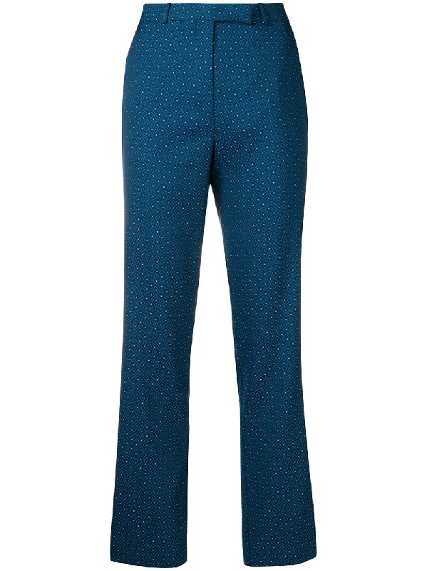 floral pattern tailored trousers Trousers Leather Faux
