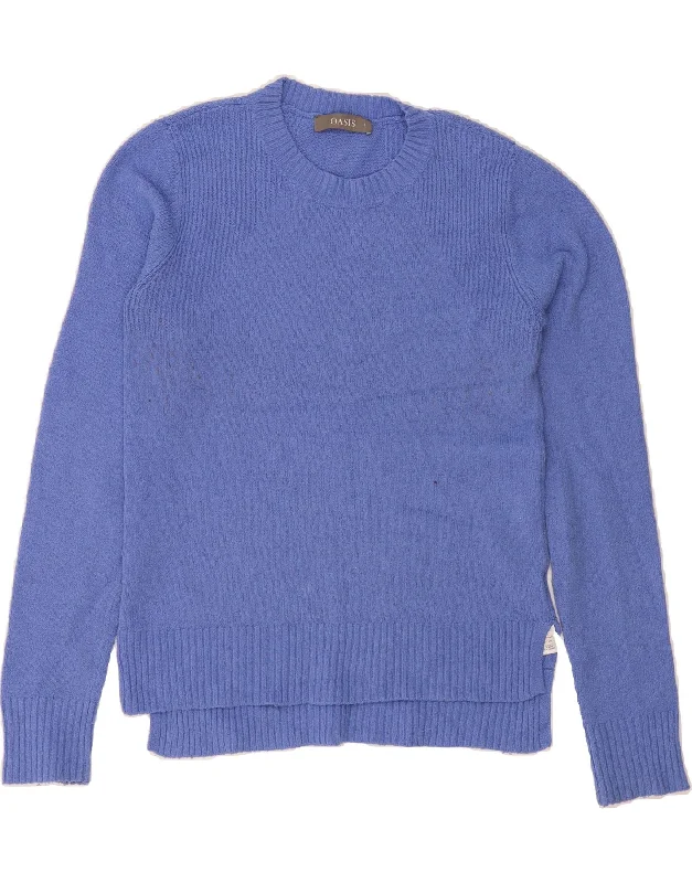 OASIS Womens Crew Neck Jumper Sweater UK 10 Small Blue Polyester Terry Terry Cloth Terry Knit OASIS Womens Crew Neck Jumper Sweater UK 10 Small Blue Polyester Terry Terry Cloth Terry Knit