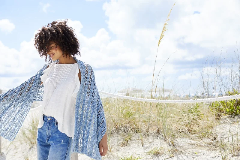 Easy Lace Shawl (Knit) Stylish Fringed Shawl Cape