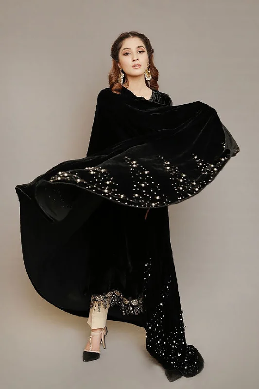 RJS Pret - Winternalia RTW Collection - Peaks Velvet Shawl (Shawl Only) Soft Cashmere Shawl Cape