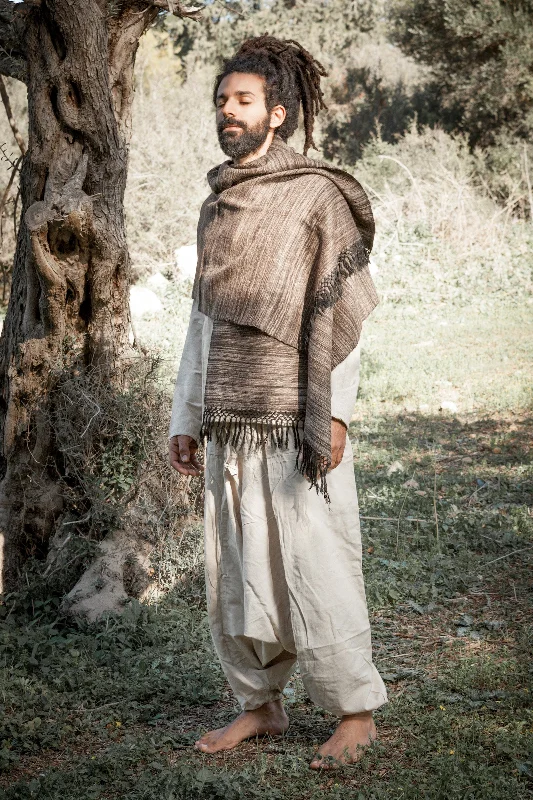 Handwoven Yak Wool Silk Shawl • Traditional Hand-spun Wrap Around Cozy Woolen Shawl Cape Handwoven Yak Wool Silk Shawl • Traditional Hand-spun Wrap Around Cozy Woolen Shawl Cape