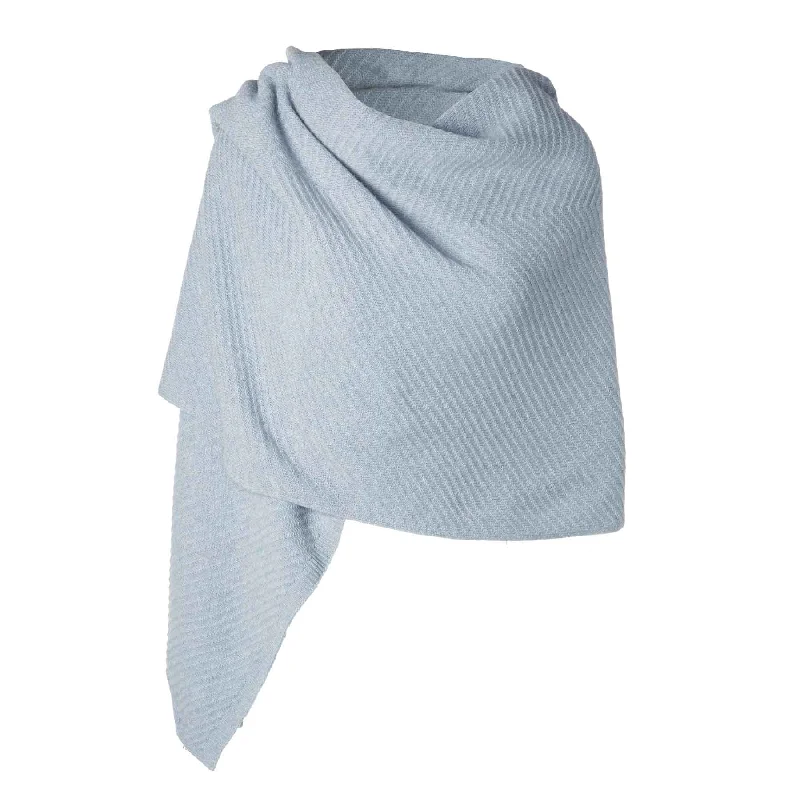 Lambswool Shawl- Light Blue Stylish Oversized Wool Shawl