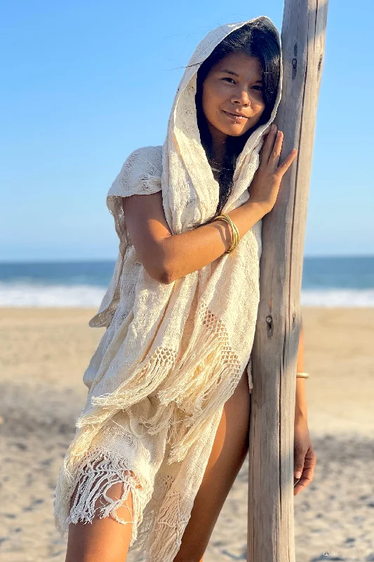Oaxaca Shawl ⋙ Handwoven Cotton Chic Chunky Knit Shawl