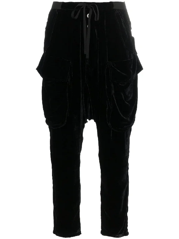 velvet drop-crotch trousers Trousers Running Lightweight