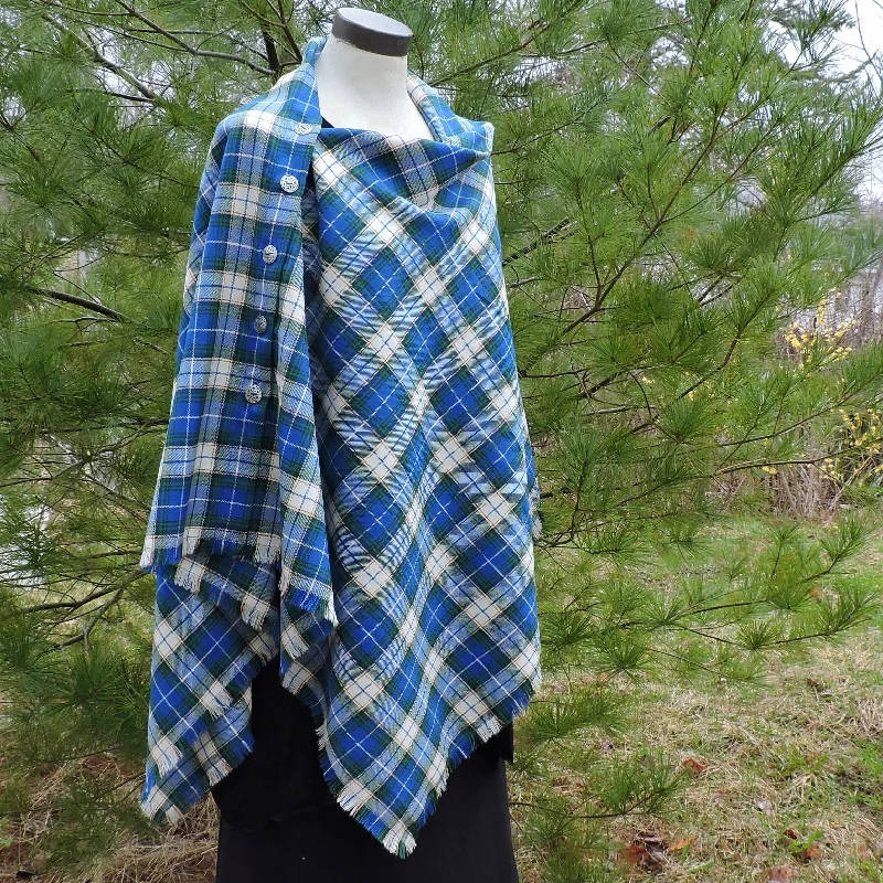 Button Shawl~100% Wool Canadian Tartans Classic Cashmere Shawl Scarf
