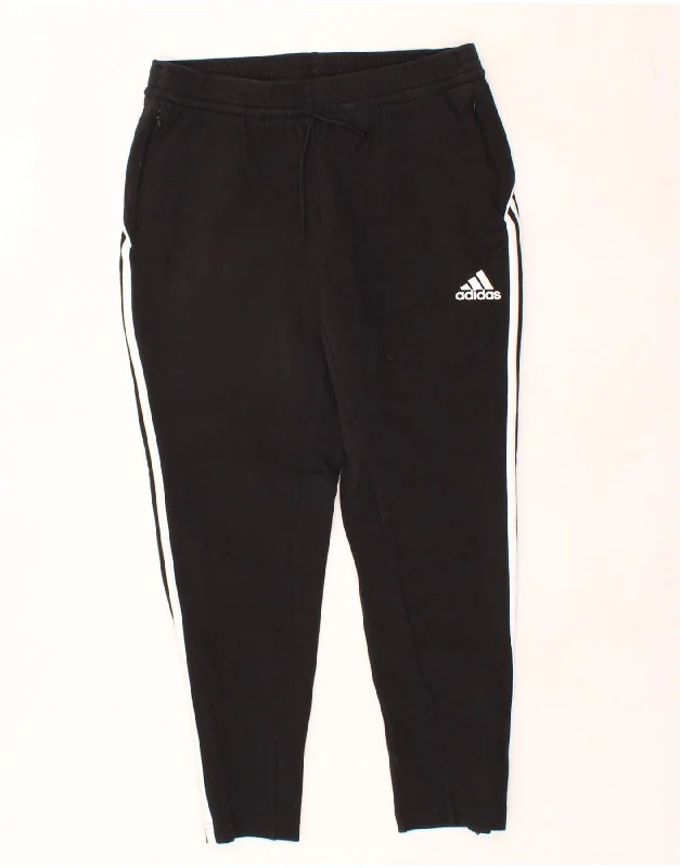 ADIDAS Womens Tracksuit Trousers UK 12/14 Medium  Black Cotton Trousers Winter Warm