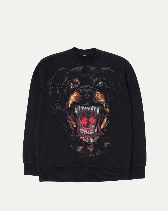 Rottweiler Print Sweatshirt Hoodie with High Neck Warm Protective