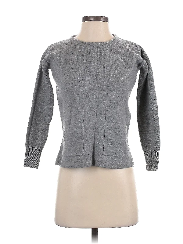 Wool Pullover Sweater Boxy Neck Sweater