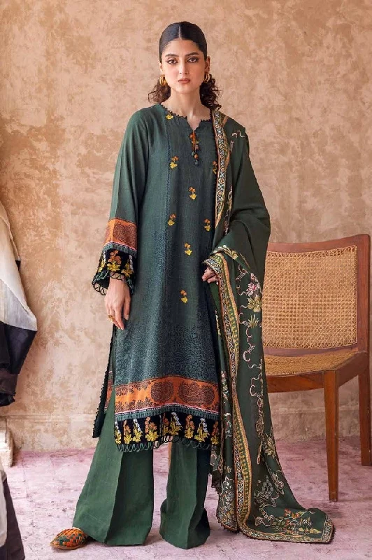 Gul Ahmed 3PC Embroidered Digital Printed Khaddar Unstitched Suit with Digital Printed Pashmina Shawl AP-32027 Soft Faux Fur Shawl