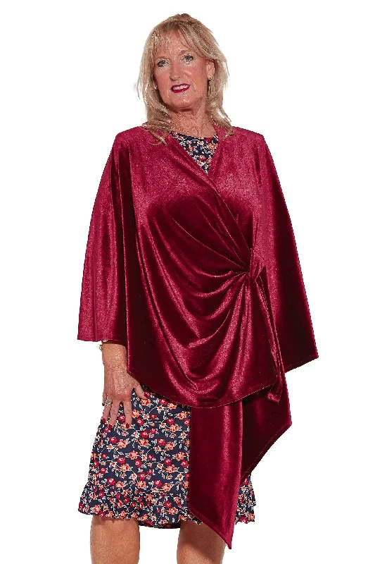 Shawl - Fuchsia | Velvety | Adaptive Clothing by Ovidis Fashionable Shawl with Fringe