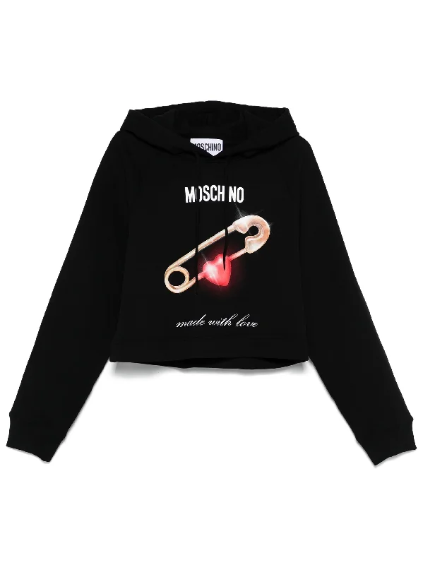 MOSCHINO HOODIE WITH LOGO Hoodie with Reflective Safety Nightwear