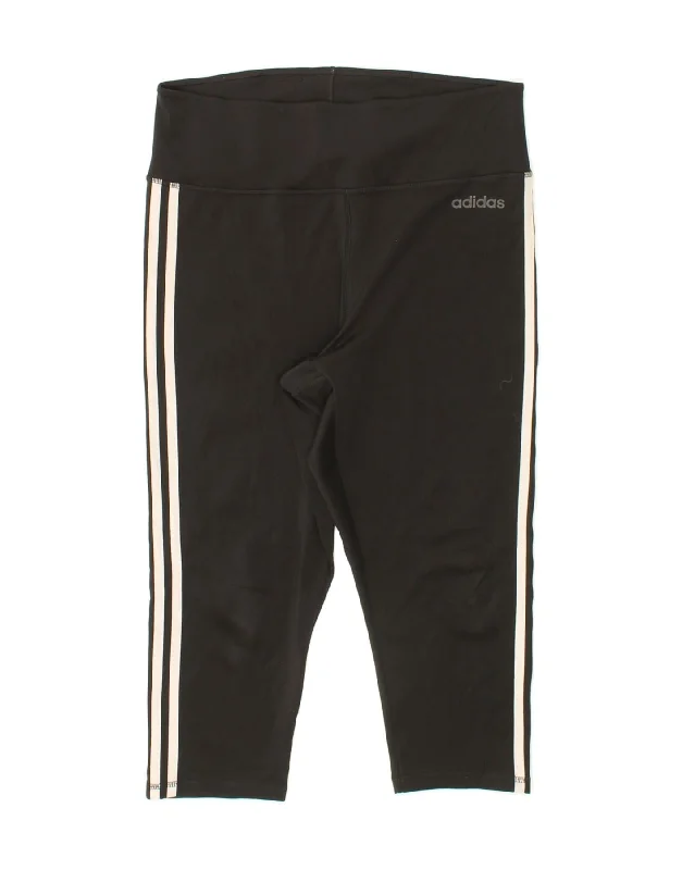 ADIDAS Womens Climalite Capri Tracksuit Trousers UK 16/18 Large Black Trousers High Rise Slim Fit ADIDAS Womens Climalite Capri Tracksuit Trousers UK 16/18 Large Black Trousers High Rise Slim Fit